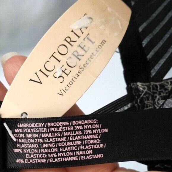 Victoria's Secret Bustier Corset Black 34C Underwire Garter Bone Merry Widow NWT - Picture 10 of 11